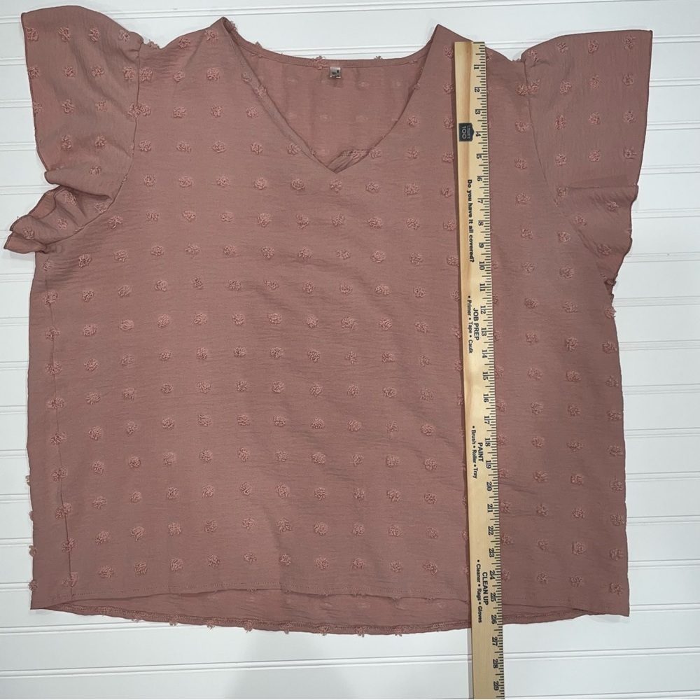 In’voland Light Mauve Swiss Dot Top Size 22W Plus Short Sleeve - Picture 5 of 6